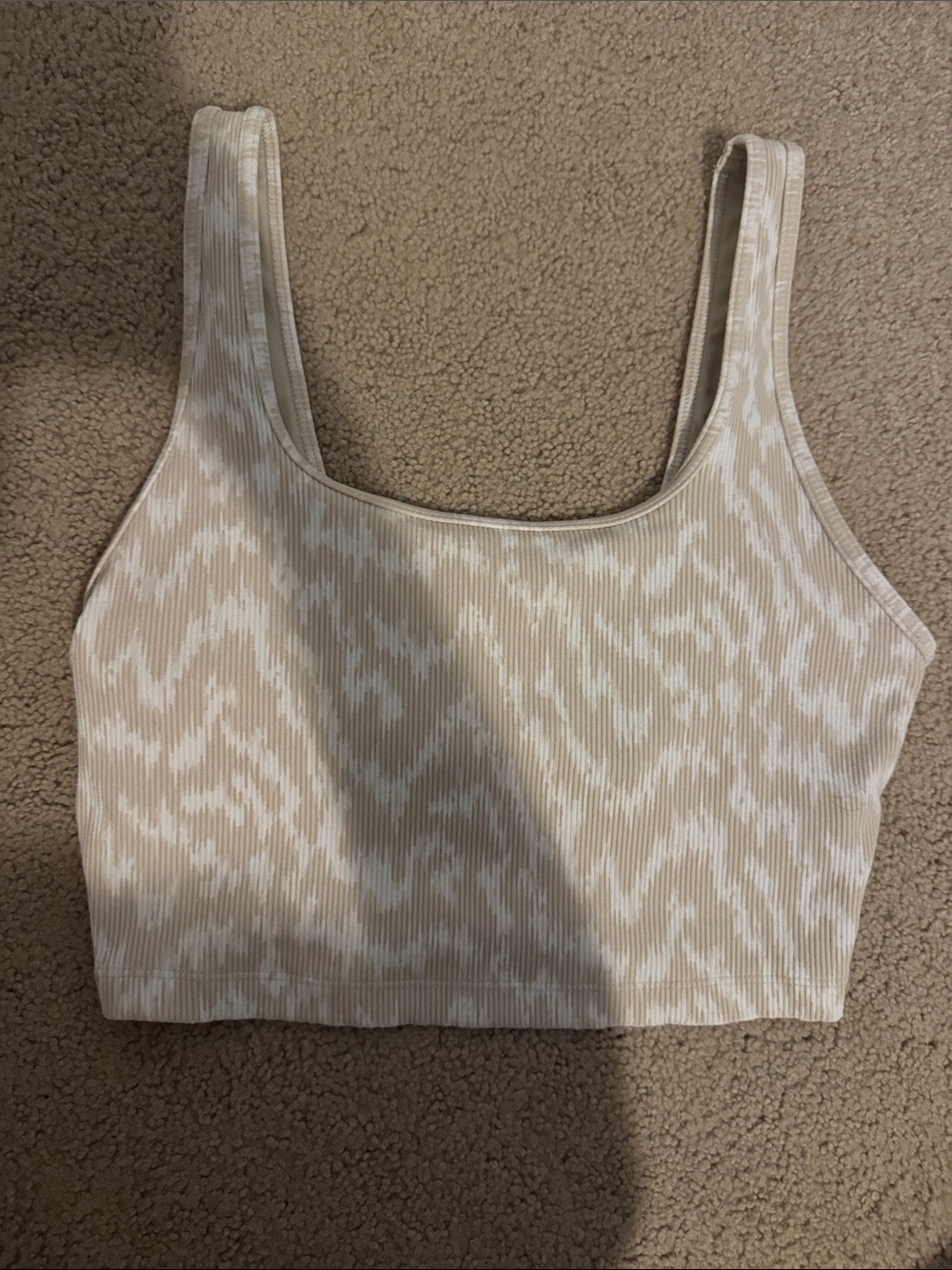 Offline Neutral Patterned Ribbed Crop Tank Top SIZE MEDIUM